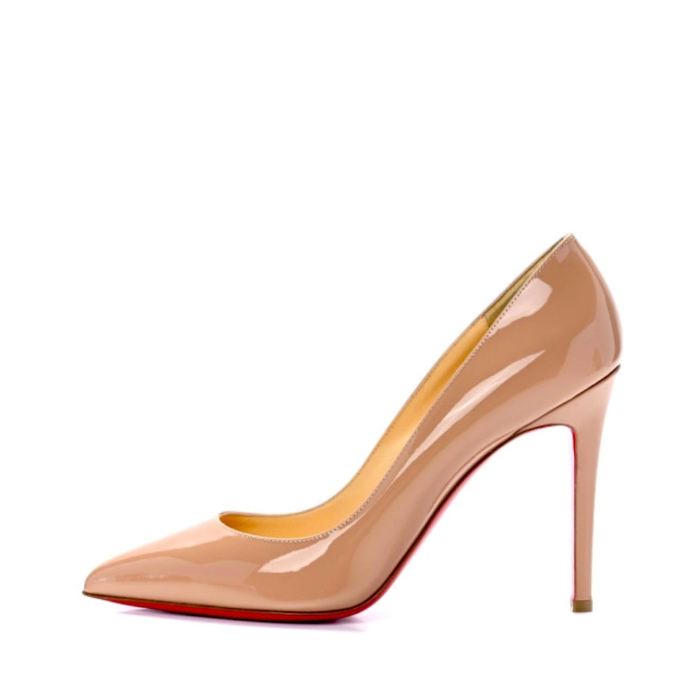 Christian Louboutin Patent Leather Pigalle 100 Pumps 37 Nude